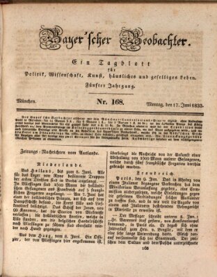 Bayer'scher Beobachter Montag 17. Juni 1833