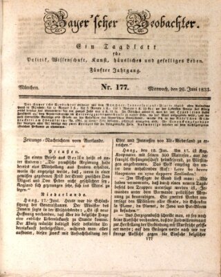 Bayer'scher Beobachter Mittwoch 26. Juni 1833