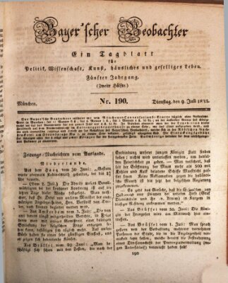 Bayer'scher Beobachter Dienstag 9. Juli 1833