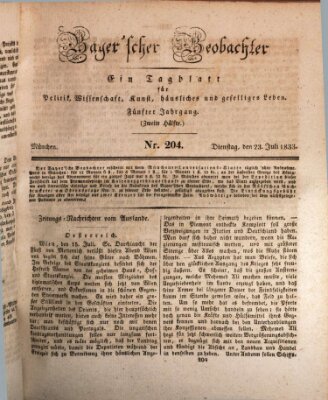 Bayer'scher Beobachter Dienstag 23. Juli 1833