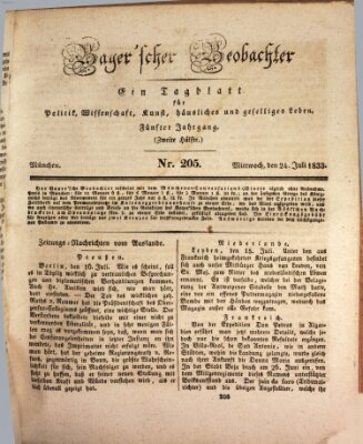 Bayer'scher Beobachter Mittwoch 24. Juli 1833