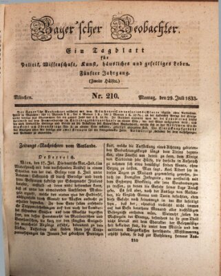 Bayer'scher Beobachter Montag 29. Juli 1833