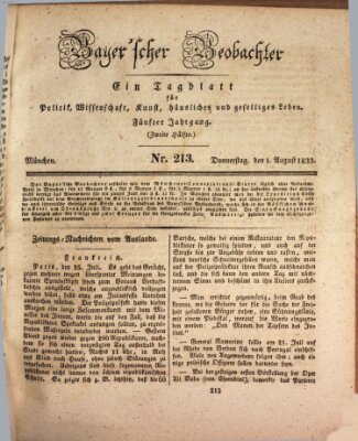 Bayer'scher Beobachter Donnerstag 1. August 1833