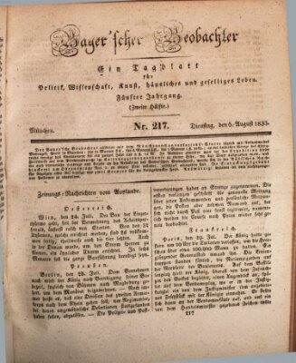 Bayer'scher Beobachter Dienstag 6. August 1833