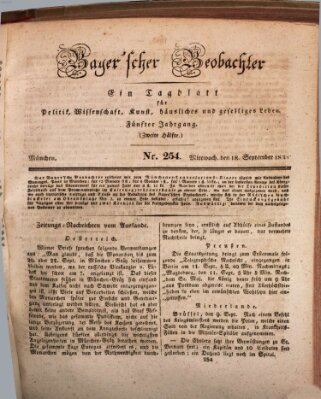 Bayer'scher Beobachter Mittwoch 18. September 1833