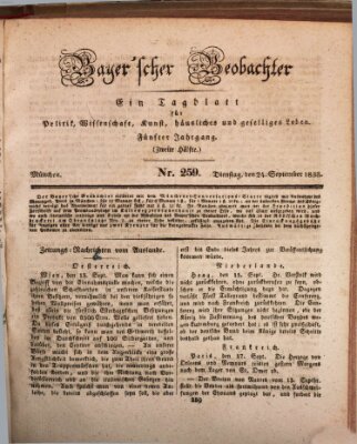 Bayer'scher Beobachter Dienstag 24. September 1833