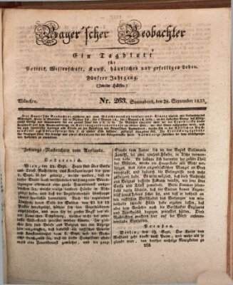 Bayer'scher Beobachter Samstag 28. September 1833