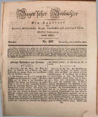 Bayer'scher Beobachter Donnerstag 3. Oktober 1833