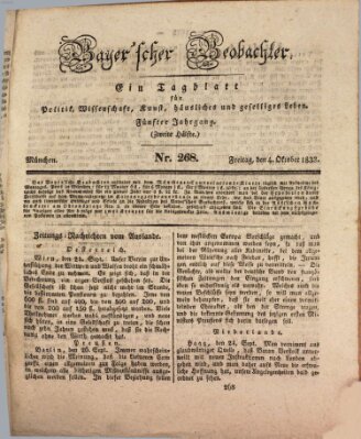 Bayer'scher Beobachter Freitag 4. Oktober 1833