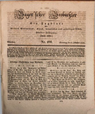 Bayer'scher Beobachter Sonntag 6. Oktober 1833