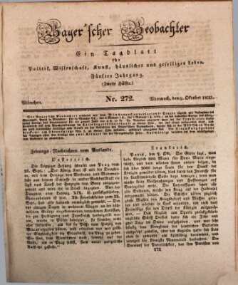 Bayer'scher Beobachter Mittwoch 9. Oktober 1833