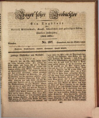 Bayer'scher Beobachter Samstag 26. Oktober 1833