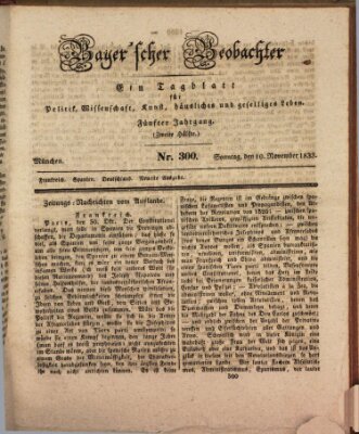 Bayer'scher Beobachter Sonntag 10. November 1833