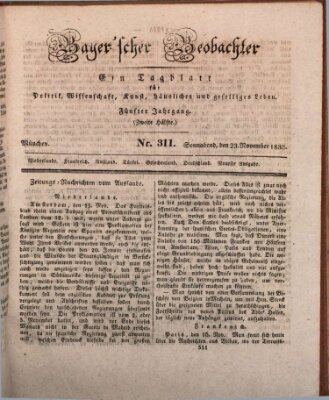 Bayer'scher Beobachter Samstag 23. November 1833