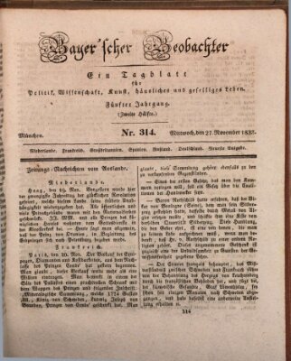 Bayer'scher Beobachter Mittwoch 27. November 1833