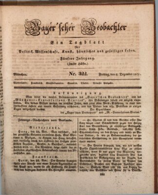 Bayer'scher Beobachter Freitag 6. Dezember 1833
