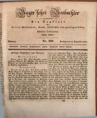 Bayer'scher Beobachter Freitag 13. Dezember 1833