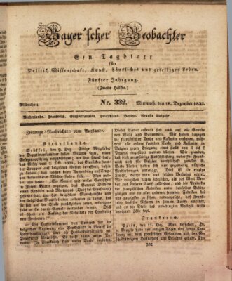 Bayer'scher Beobachter Mittwoch 18. Dezember 1833