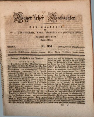 Bayer'scher Beobachter Freitag 20. Dezember 1833