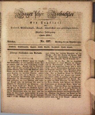 Bayer'scher Beobachter Dienstag 24. Dezember 1833