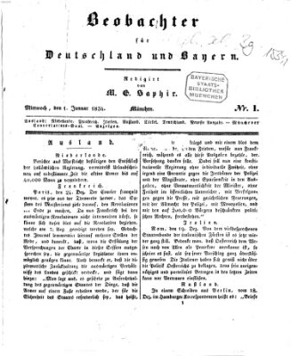 Bayer'scher Beobachter Mittwoch 1. Januar 1834