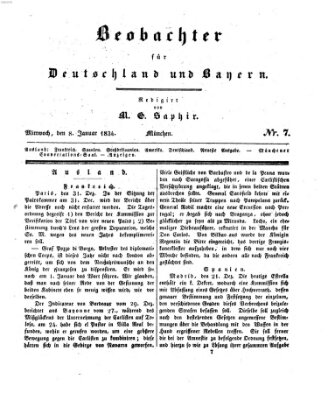 Bayer'scher Beobachter Mittwoch 8. Januar 1834