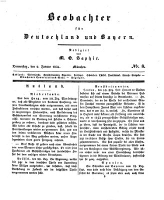 Bayer'scher Beobachter Donnerstag 9. Januar 1834