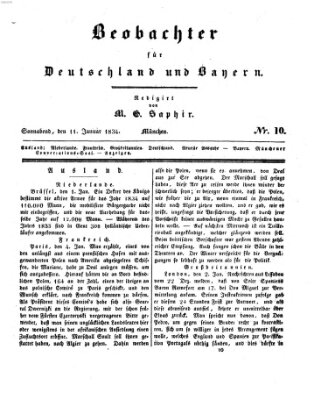 Bayer'scher Beobachter Samstag 11. Januar 1834