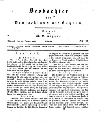 Bayer'scher Beobachter Mittwoch 15. Januar 1834