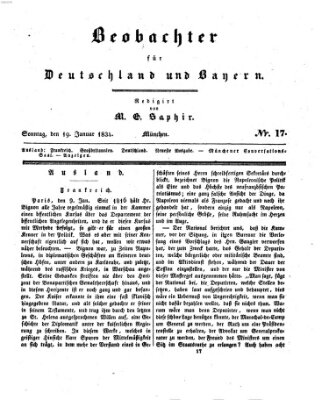 Bayer'scher Beobachter Sonntag 19. Januar 1834