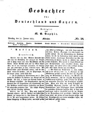 Bayer'scher Beobachter Dienstag 21. Januar 1834