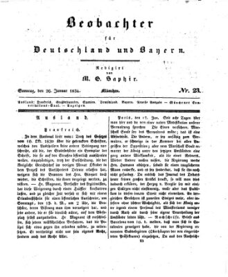 Bayer'scher Beobachter Sonntag 26. Januar 1834