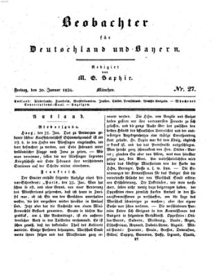 Bayer'scher Beobachter Donnerstag 30. Januar 1834