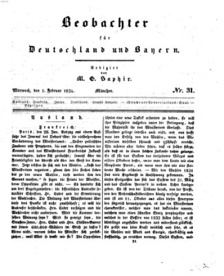 Bayer'scher Beobachter Mittwoch 5. Februar 1834