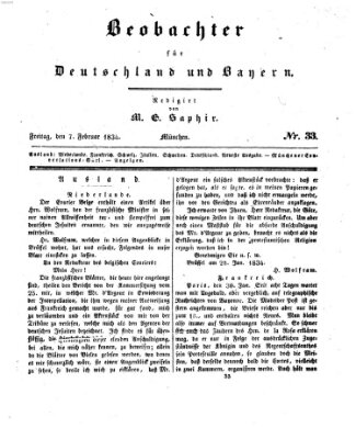 Bayer'scher Beobachter Freitag 7. Februar 1834