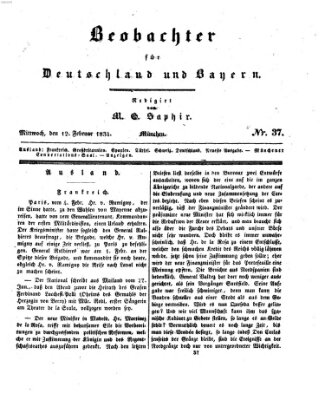 Bayer'scher Beobachter Mittwoch 12. Februar 1834