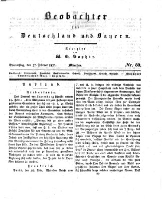 Bayer'scher Beobachter Donnerstag 27. Februar 1834