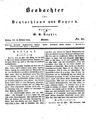 Bayer'scher Beobachter Freitag 28. Februar 1834