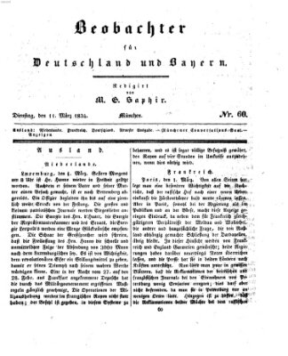 Bayer'scher Beobachter Dienstag 11. März 1834