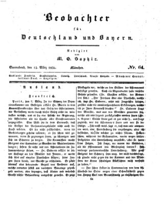 Bayer'scher Beobachter Samstag 15. März 1834