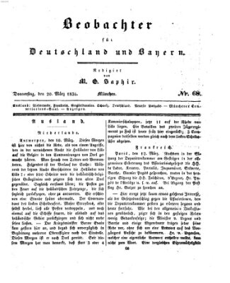 Bayer'scher Beobachter Donnerstag 20. März 1834
