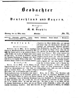 Bayer'scher Beobachter Sonntag 23. März 1834