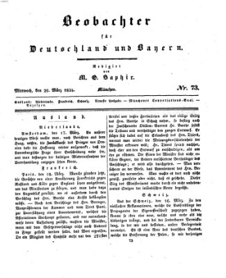 Bayer'scher Beobachter Mittwoch 26. März 1834