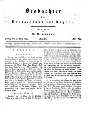 Bayer'scher Beobachter Freitag 28. März 1834