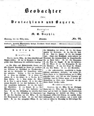 Bayer'scher Beobachter Sonntag 30. März 1834