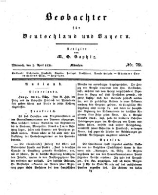 Bayer'scher Beobachter Mittwoch 2. April 1834