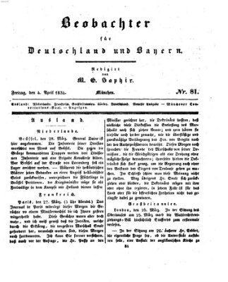 Bayer'scher Beobachter Freitag 4. April 1834