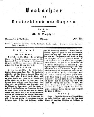 Bayer'scher Beobachter Sonntag 6. April 1834