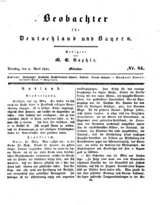 Bayer'scher Beobachter Dienstag 8. April 1834