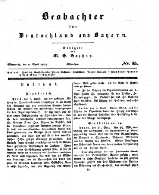 Bayer'scher Beobachter Mittwoch 9. April 1834